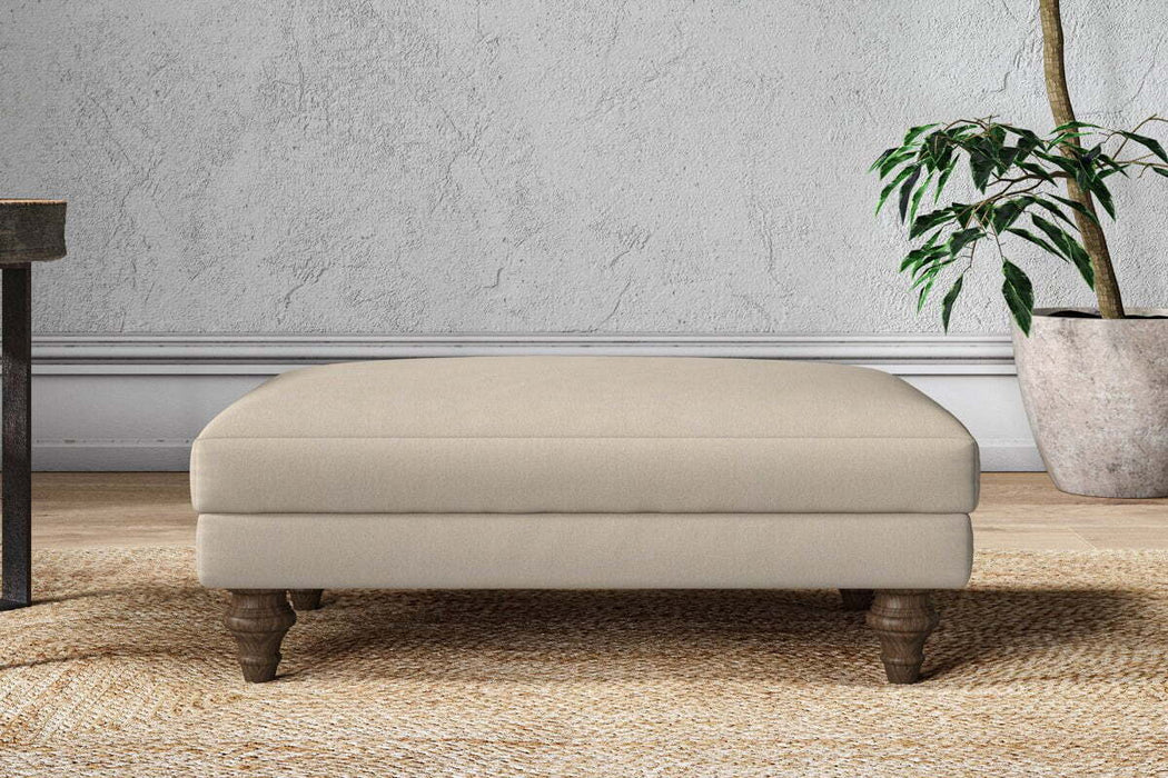 Marri Medium Footstool - Recycled Cotton Stone