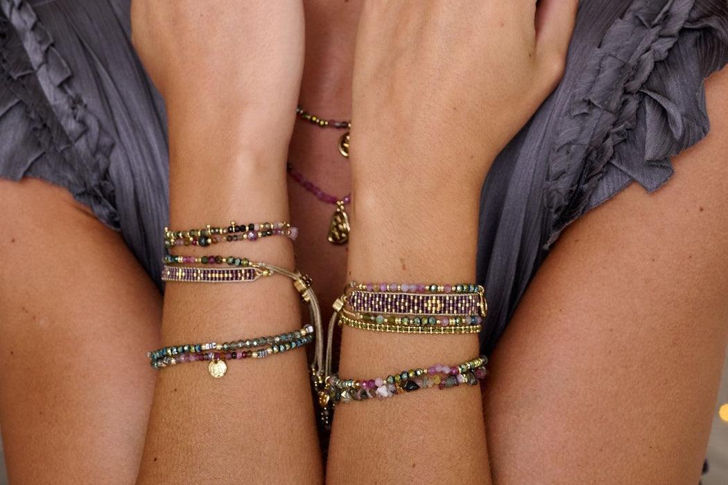 Maya Mulberry Beaded Friendship Bracelet