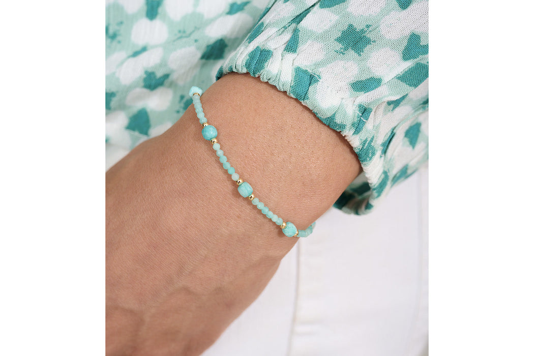 Meadow Gold & Amazonite Bead Bracelet