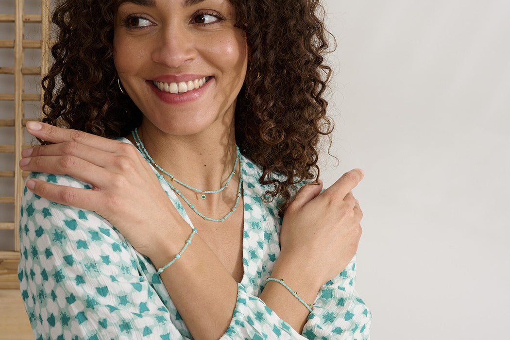 Meadow Gold & Amazonite Bead Bracelet