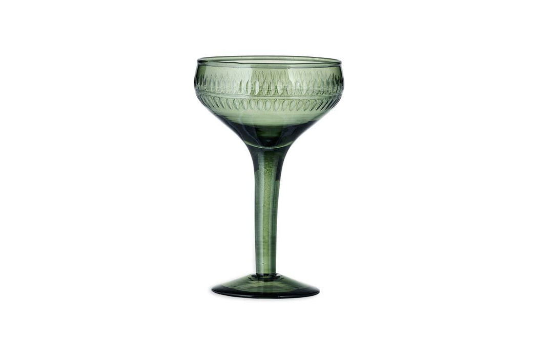 Mila Champagne Glass Dark Emerald Set Of 4