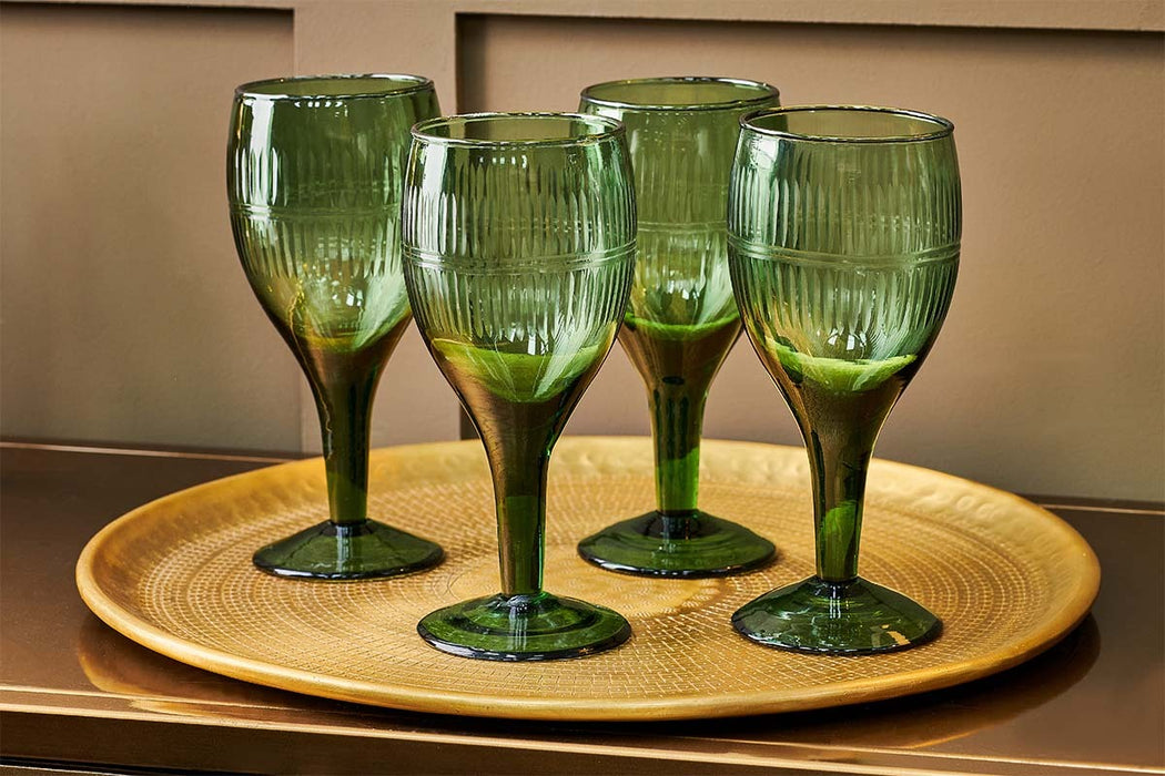 Mila Wine Glass Dark Emerald Set Of 4