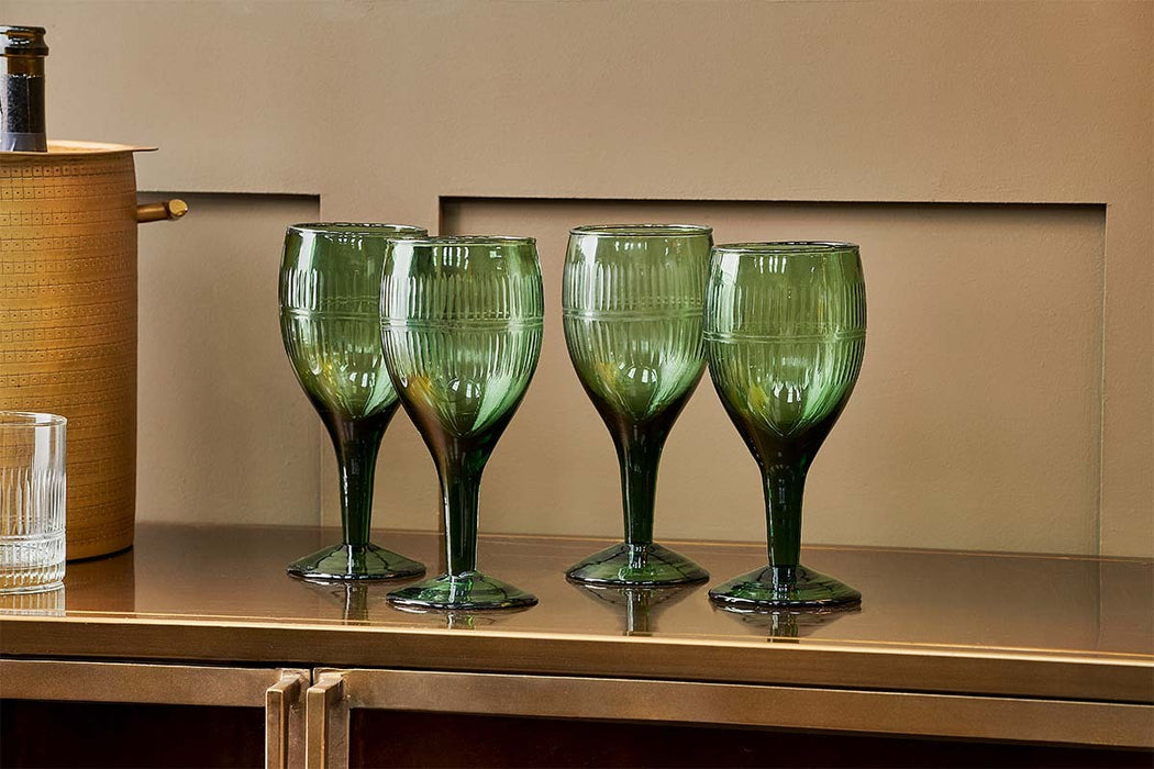 Mila Wine Glass Dark Emerald Set Of 4