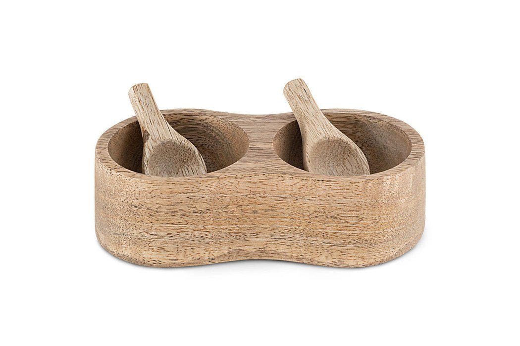Milaku Mango Wood Salt Pepper Server Natural
