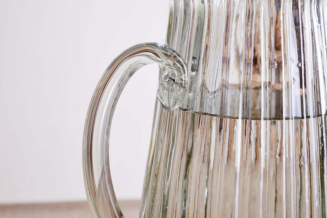Minati Ribbed Glass Jug Clear