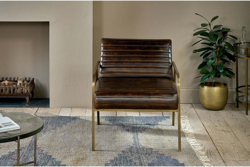 Mirai Ribbed Leather Armchair