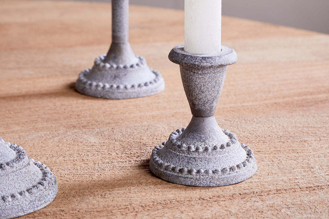 Moremi Candle Holders Aged Zinc Set Of 2