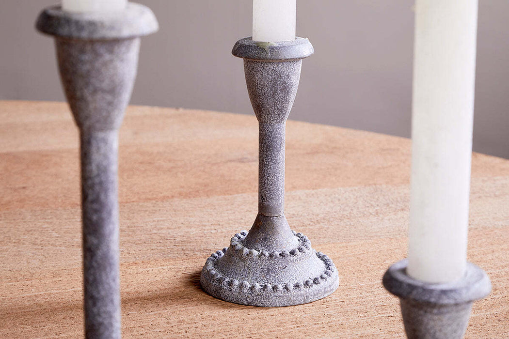 Moremi Candle Holders Aged Zinc Set Of 2