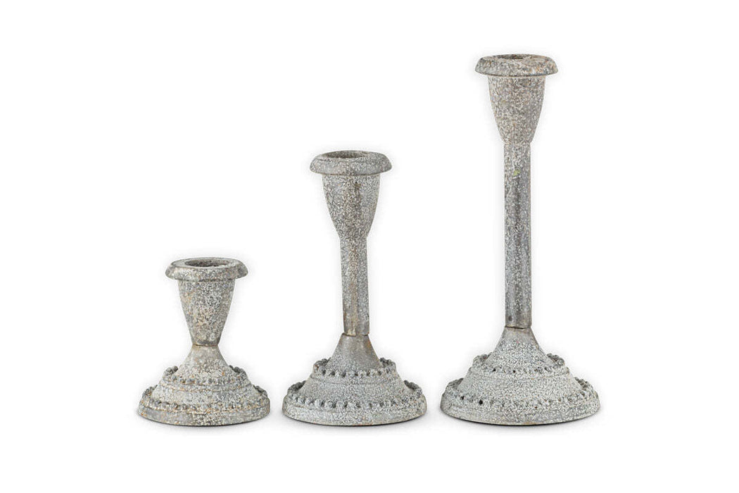 Moremi Candle Holders Aged Zinc Set Of 2