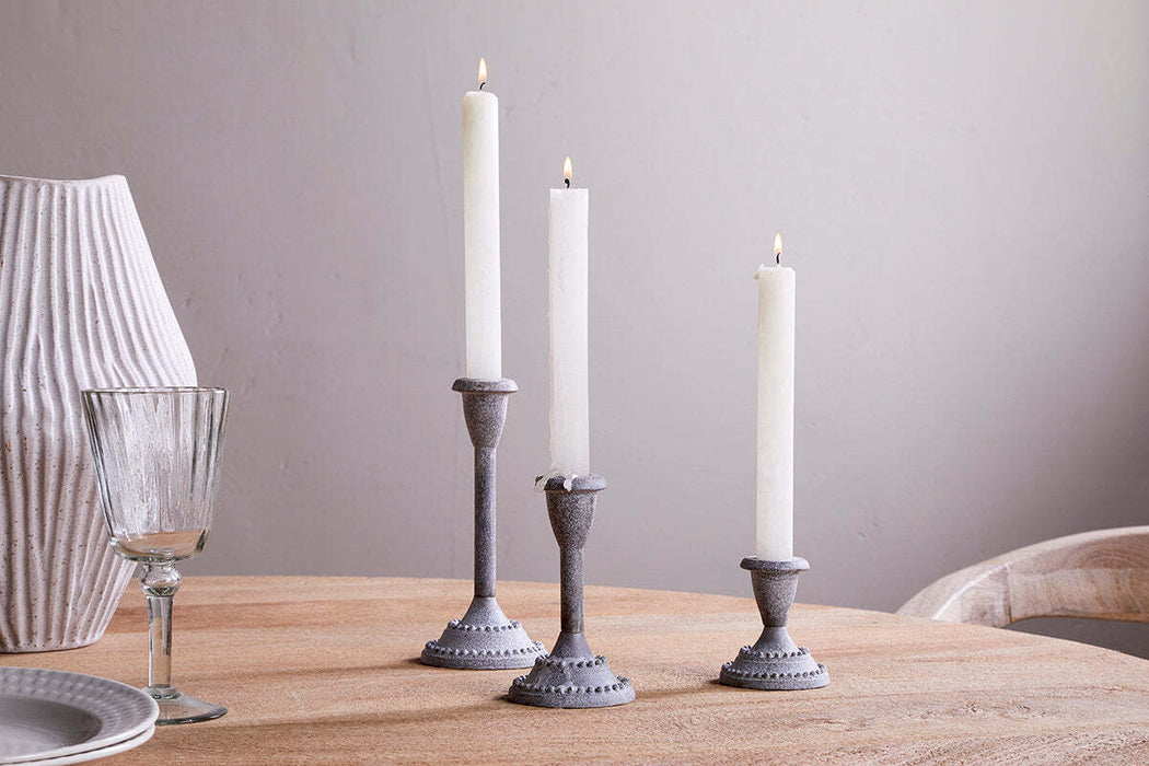 Moremi Candle Holders Aged Zinc Set Of 2