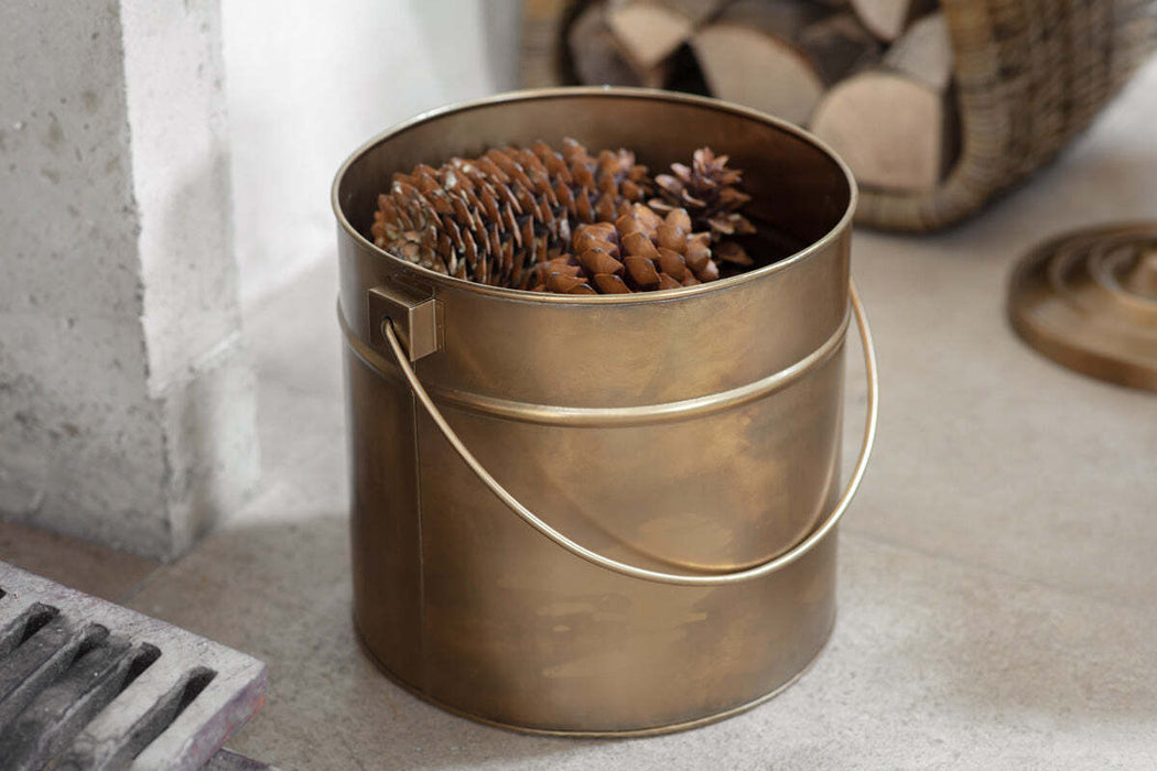 Mosat Iron Fireside Bucket Antique Brass