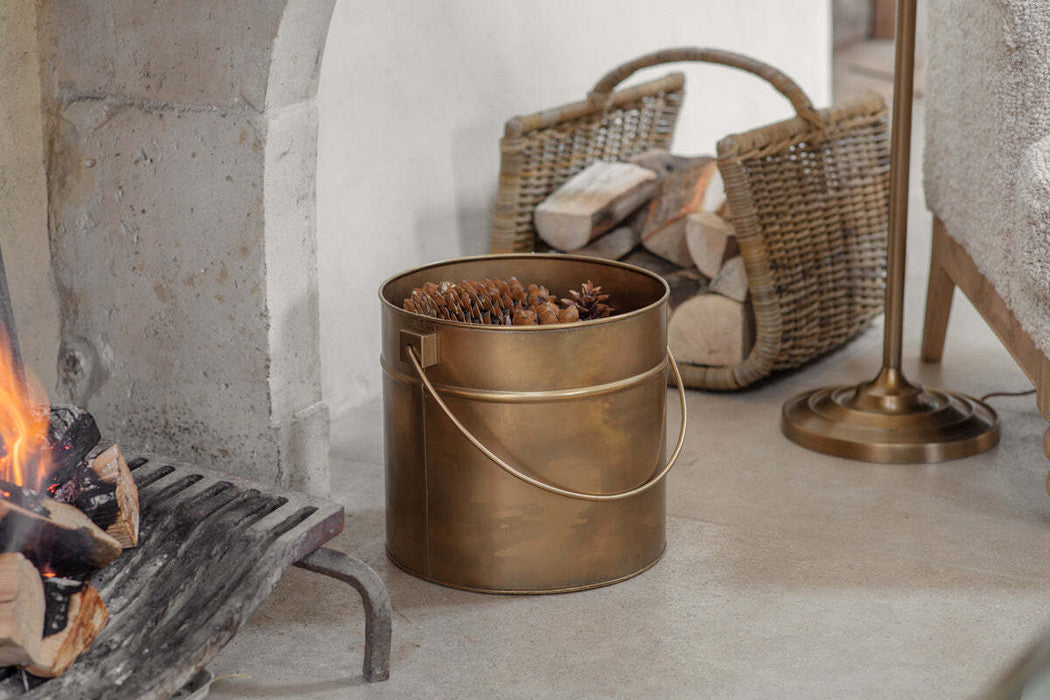 Mosat Iron Fireside Bucket Antique Brass