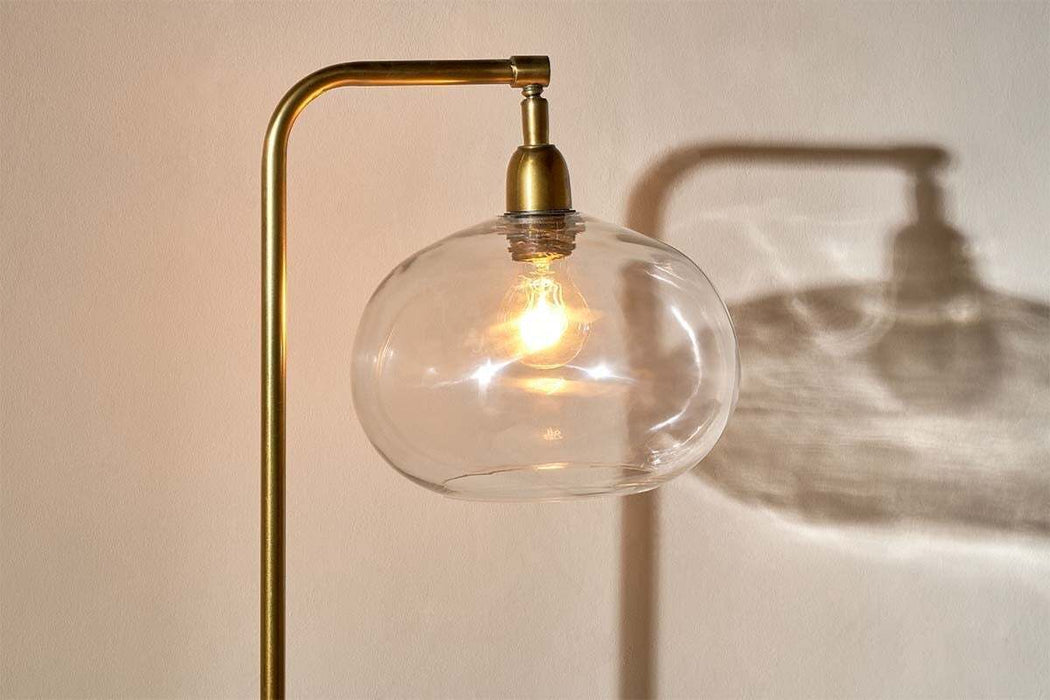 Mulia Recycled Glass Floor Lamp Antique Brass