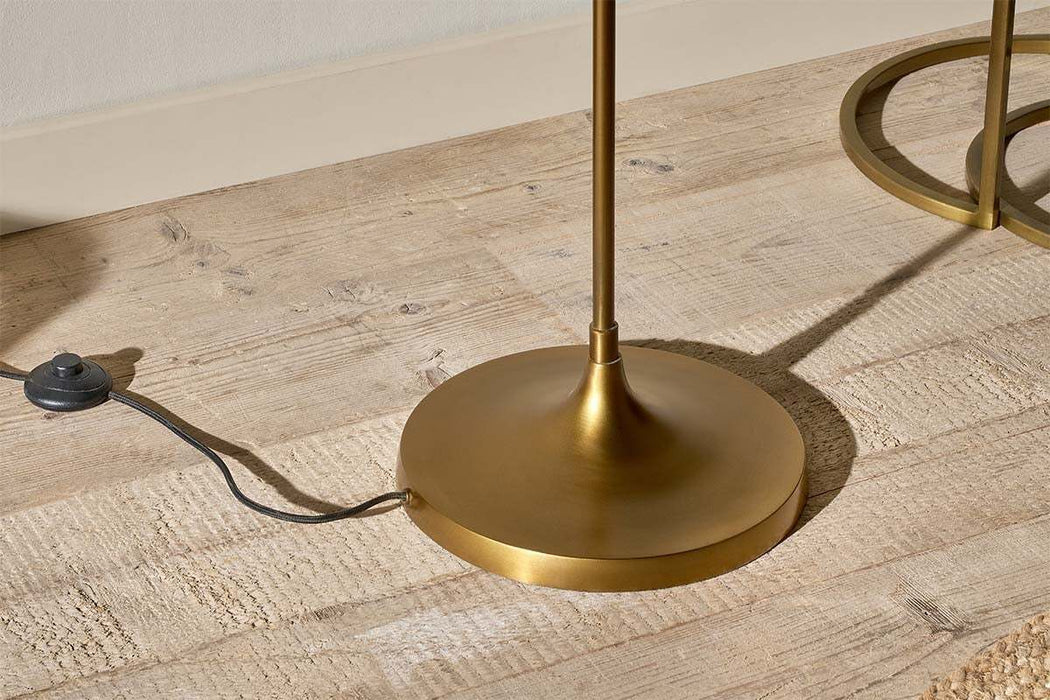 Mulia Recycled Glass Floor Lamp Antique Brass