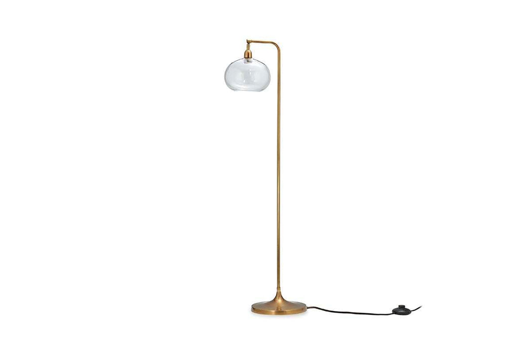 Mulia Recycled Glass Floor Lamp Antique Brass