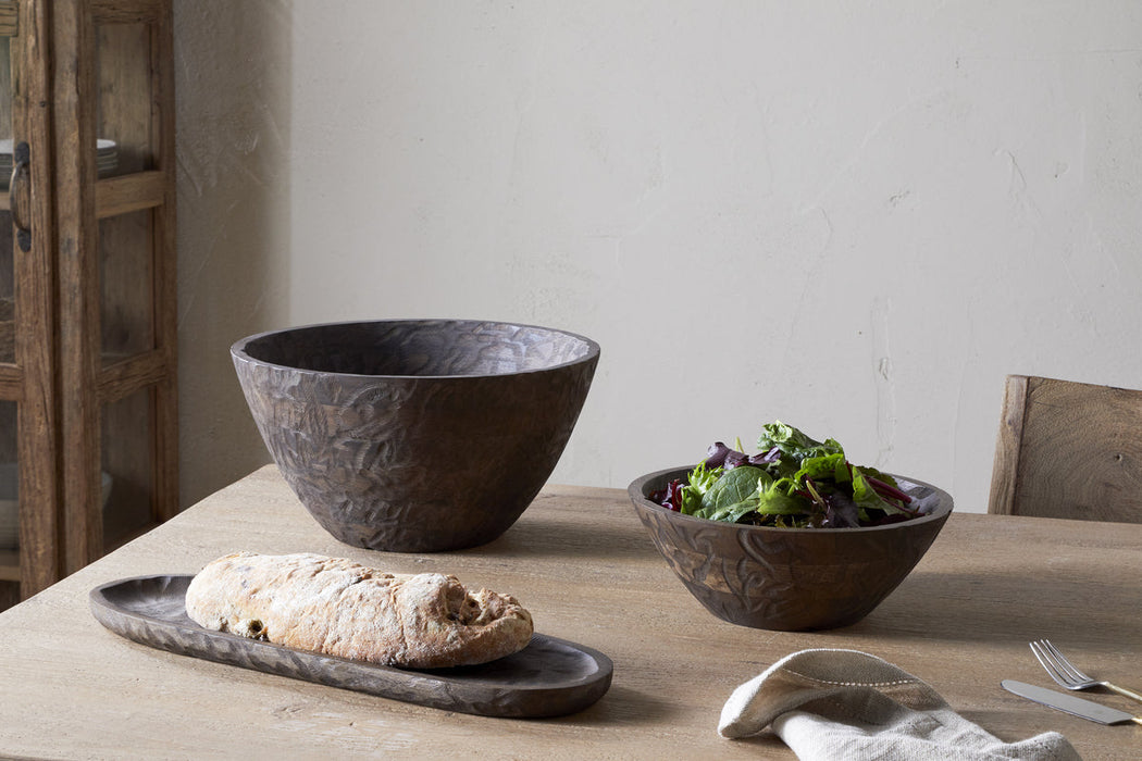 Nyati Wooden Serving Bowl Dark Brown Small