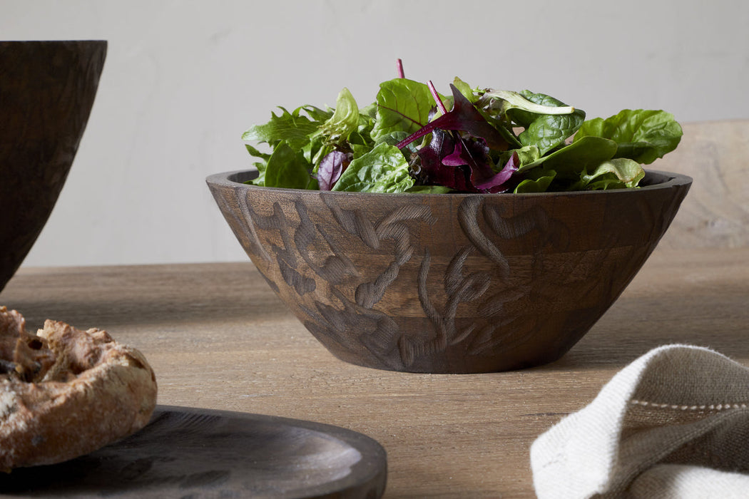 Nyati Wooden Serving Bowl Dark Brown Small