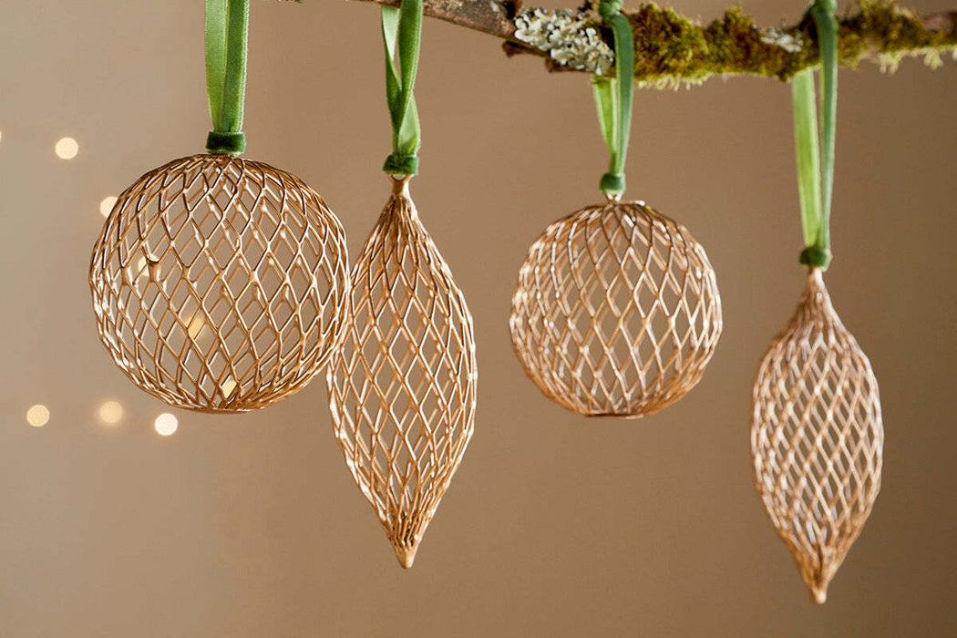 Nirav Wire Baubles Brass Set Of 4