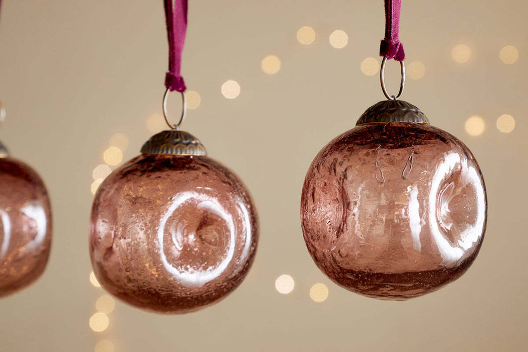 Nishan Pinched Baubles Copper Set Of 4