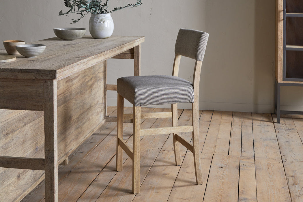 Nadeeka Linen Upholstered Counter Chair Soft Grey