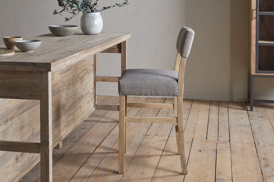 Nadeeka Linen Upholstered Counter Chair Soft Grey
