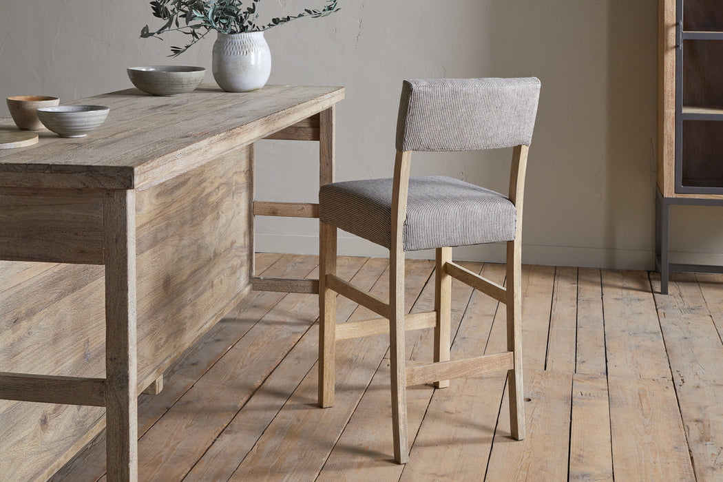 Nadeeka Linen Upholstered Counter Chair Soft Grey