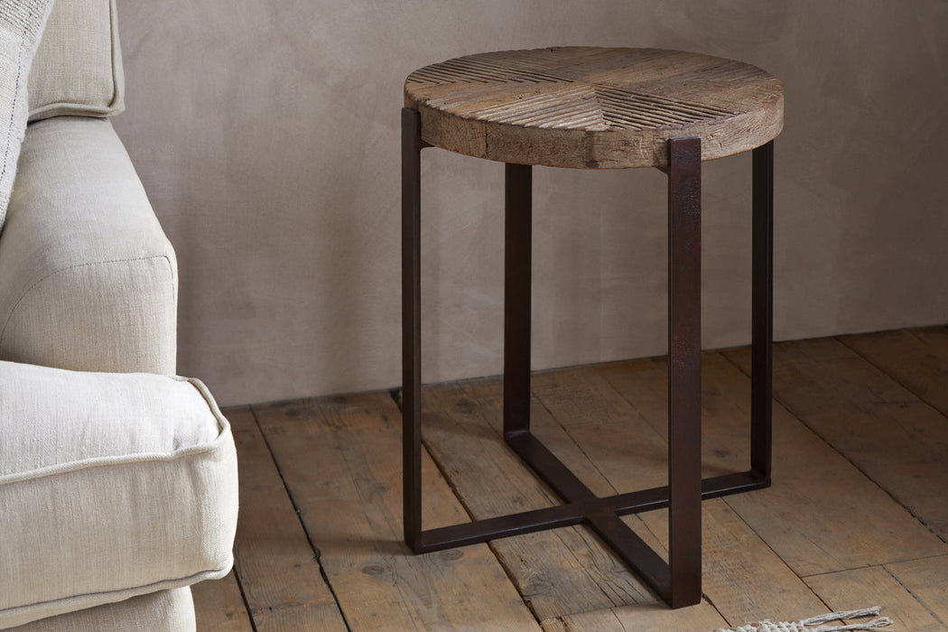 Chakala Reclaimed Wood Side Table Reclaimed Wood Iron