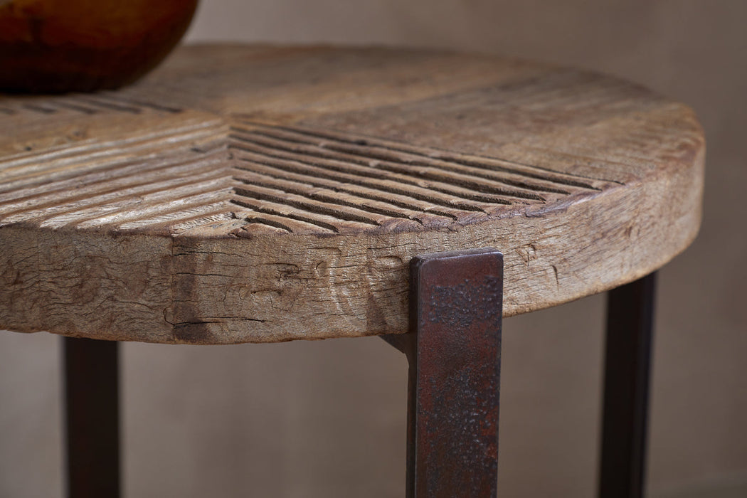 Chakala Reclaimed Wood Side Table Reclaimed Wood Iron