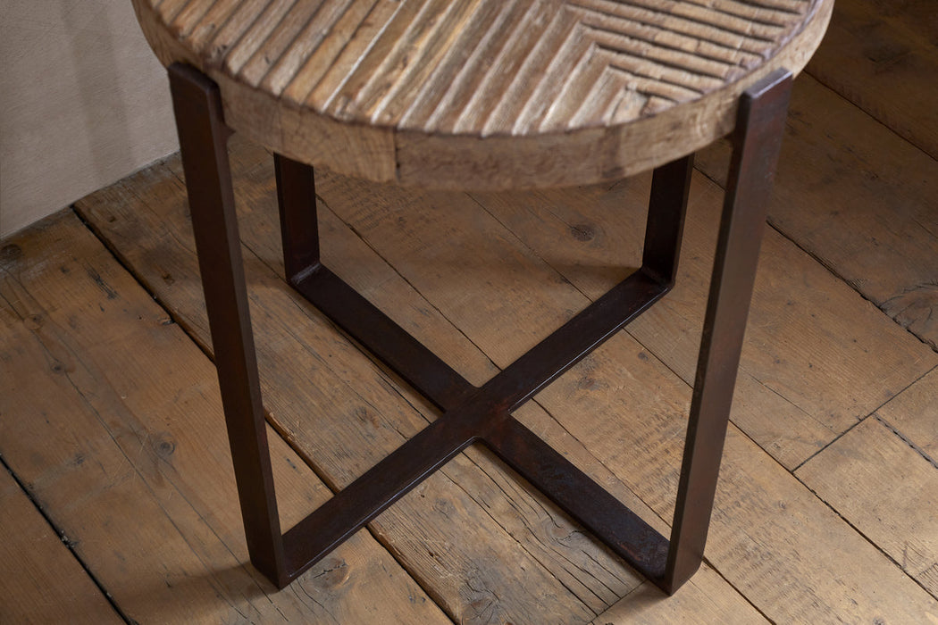 Chakala Reclaimed Wood Side Table Reclaimed Wood Iron
