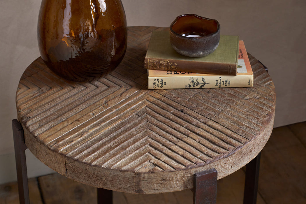 Chakala Reclaimed Wood Side Table Reclaimed Wood Iron
