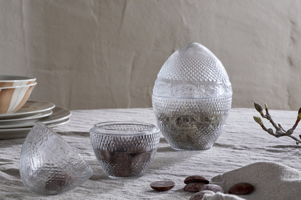 Essan Recycled Glass Opening Egg Clear