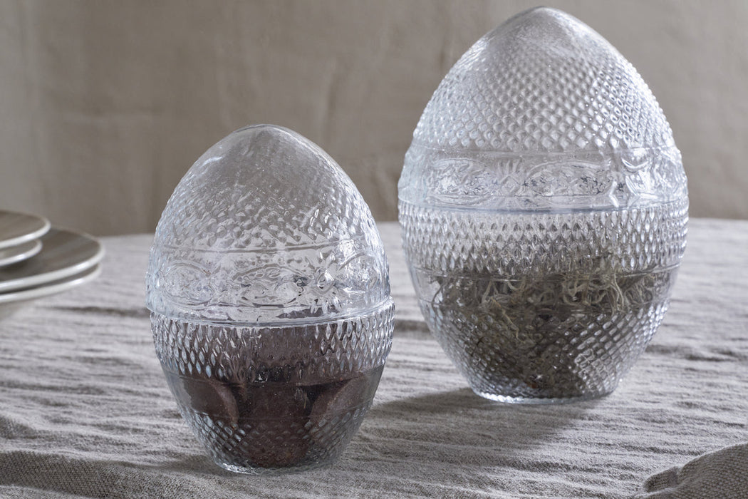 Essan Recycled Glass Opening Egg Clear