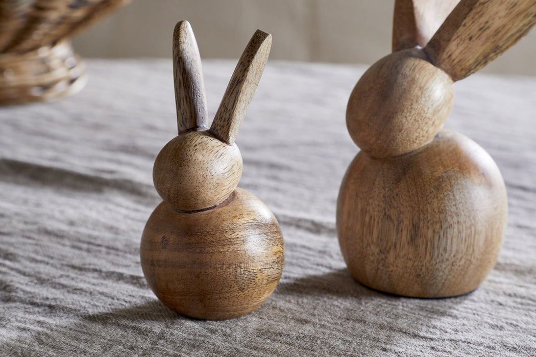 Khara Mango Wood Rabbit Standing Decoration Natural
