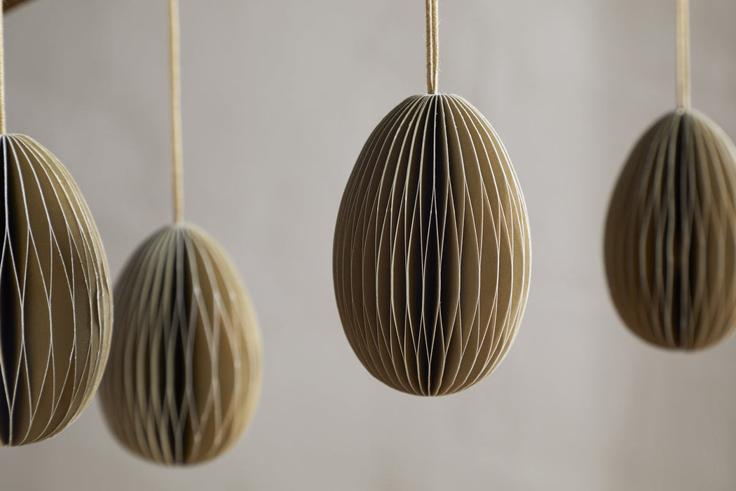 Piani Hanging Paper Decoration - Moss Green - Set of 4