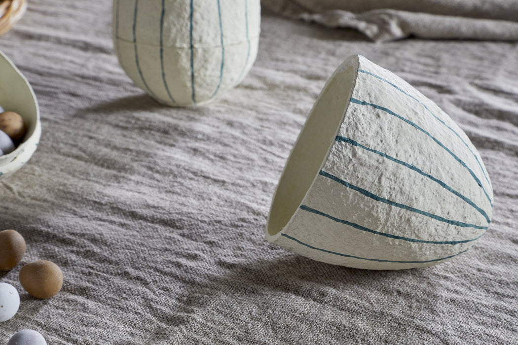 Surya Recycled Cotton Paper Standing Opening Egg Teal Cream