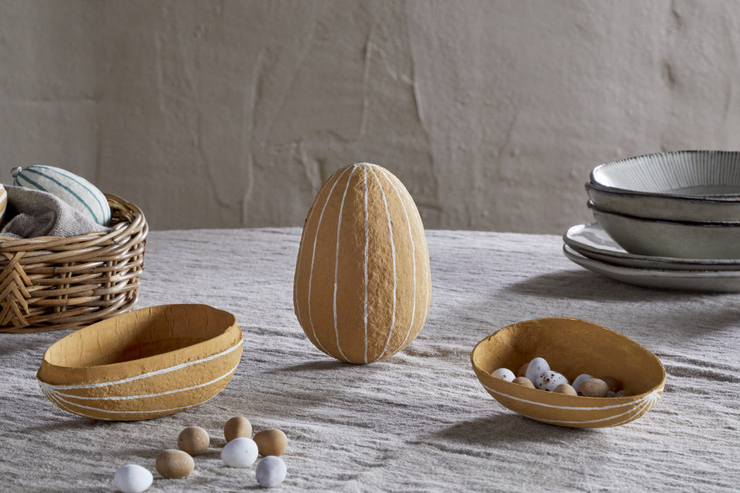 Surya Recycled Cotton Paper Side Opening Egg Ochre Cream
