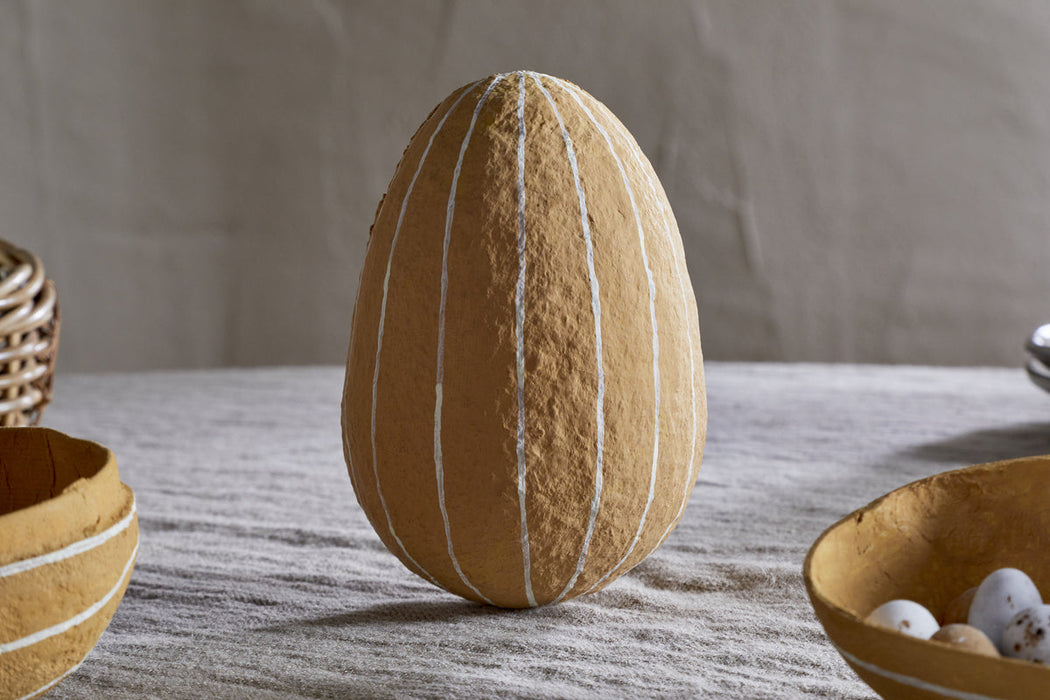 Surya Recycled Cotton Paper Side Opening Egg Ochre Cream
