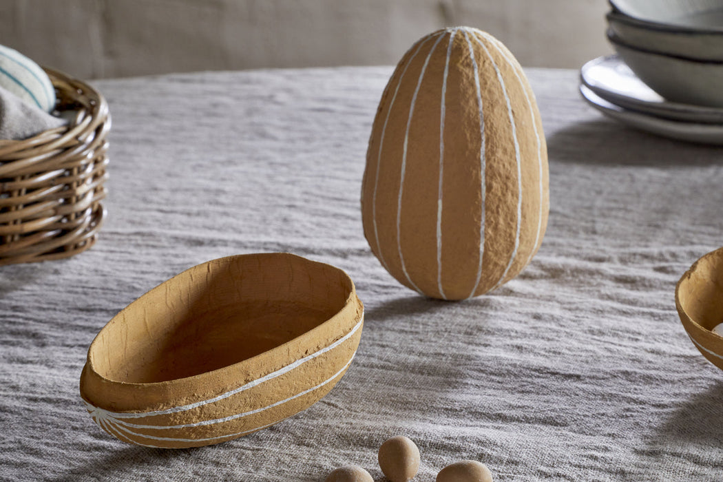 Surya Recycled Cotton Paper Side Opening Egg Ochre Cream