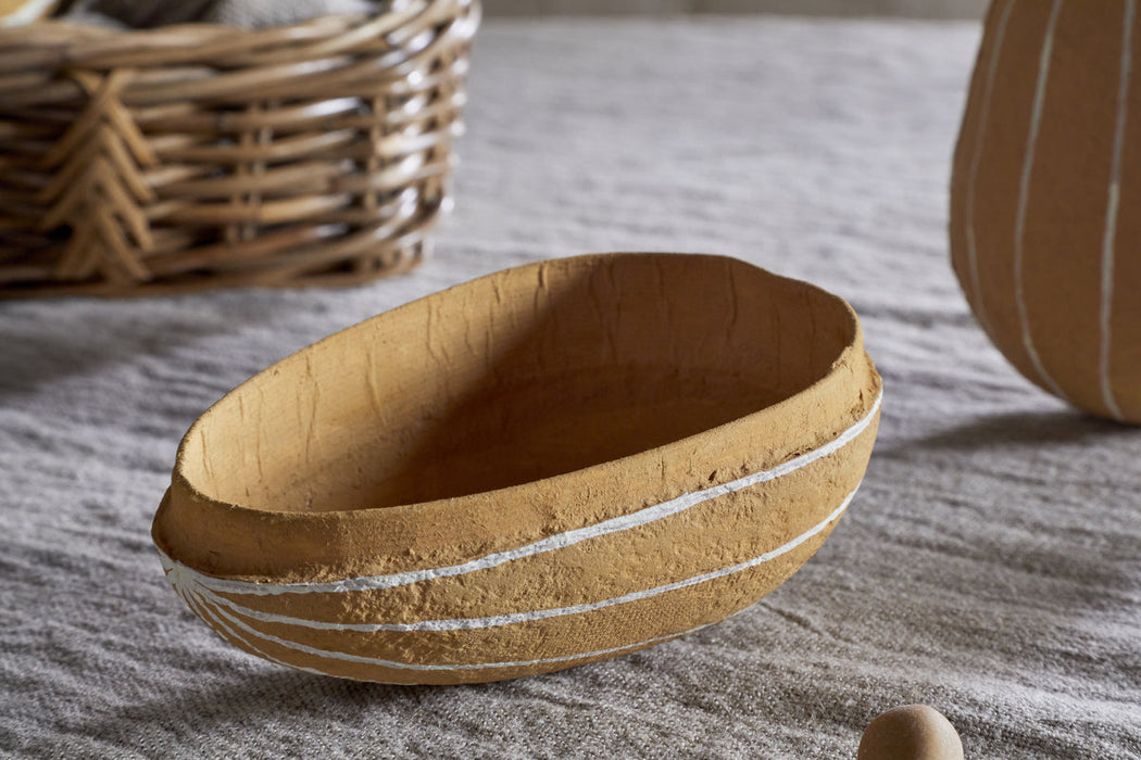 Surya Recycled Cotton Paper Side Opening Egg Ochre Cream