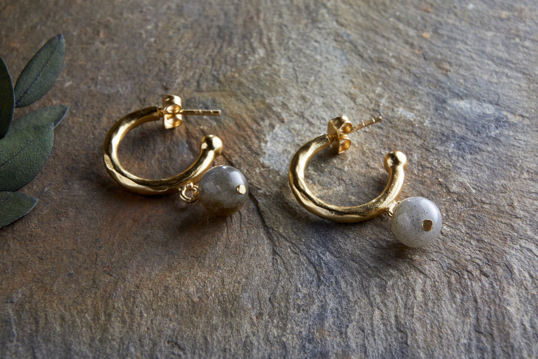 Marai Labradorite Earrings Labradorite Gold