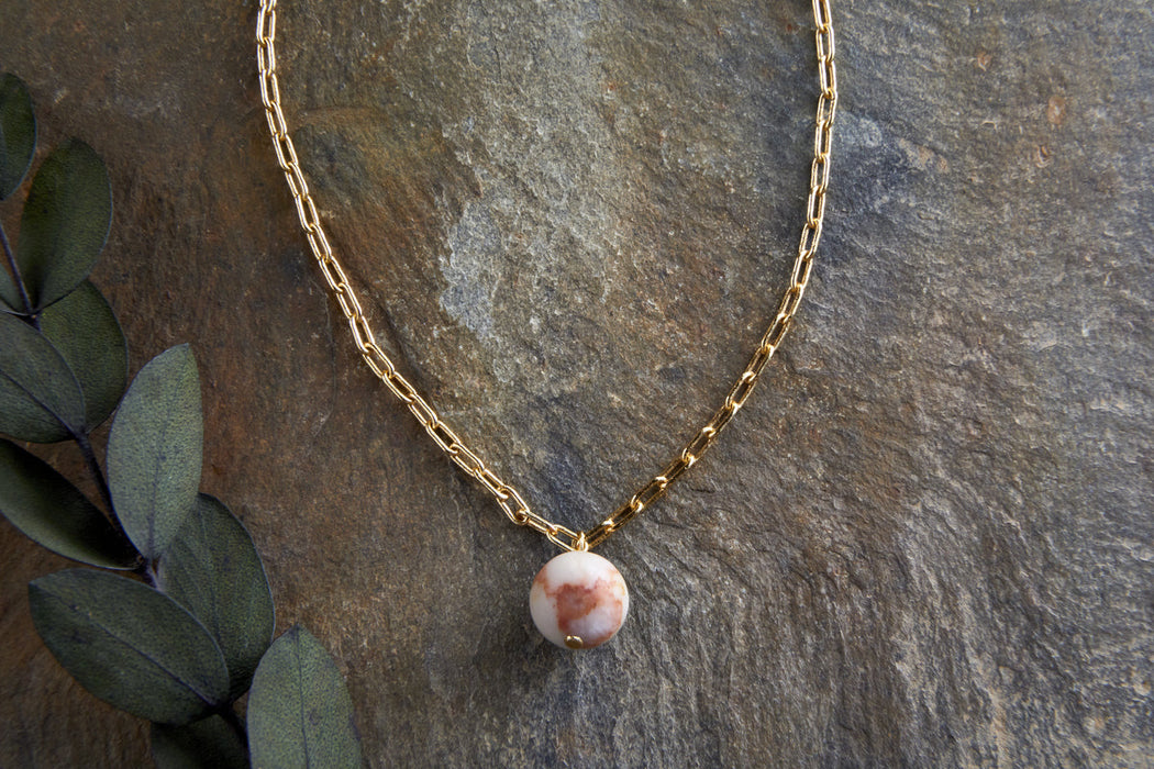 Cerita Rhodochrosite Necklace Rhodochrosite Gold