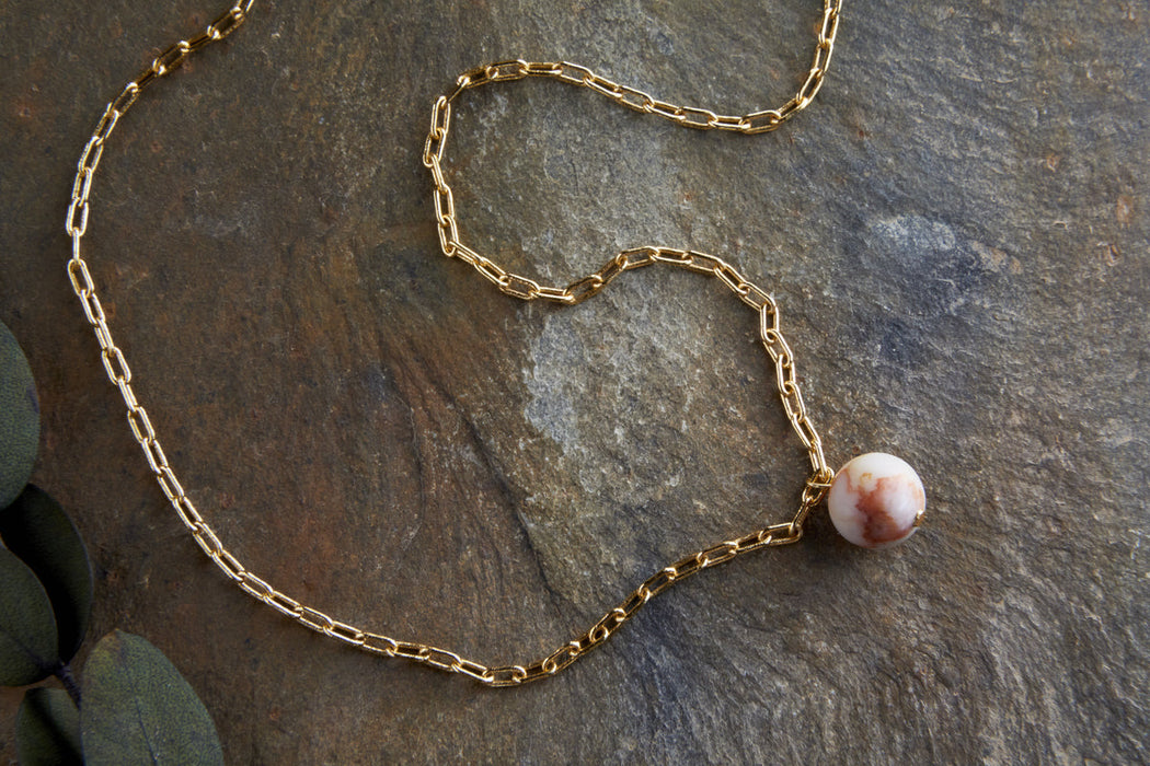 Cerita Rhodochrosite Necklace Rhodochrosite Gold