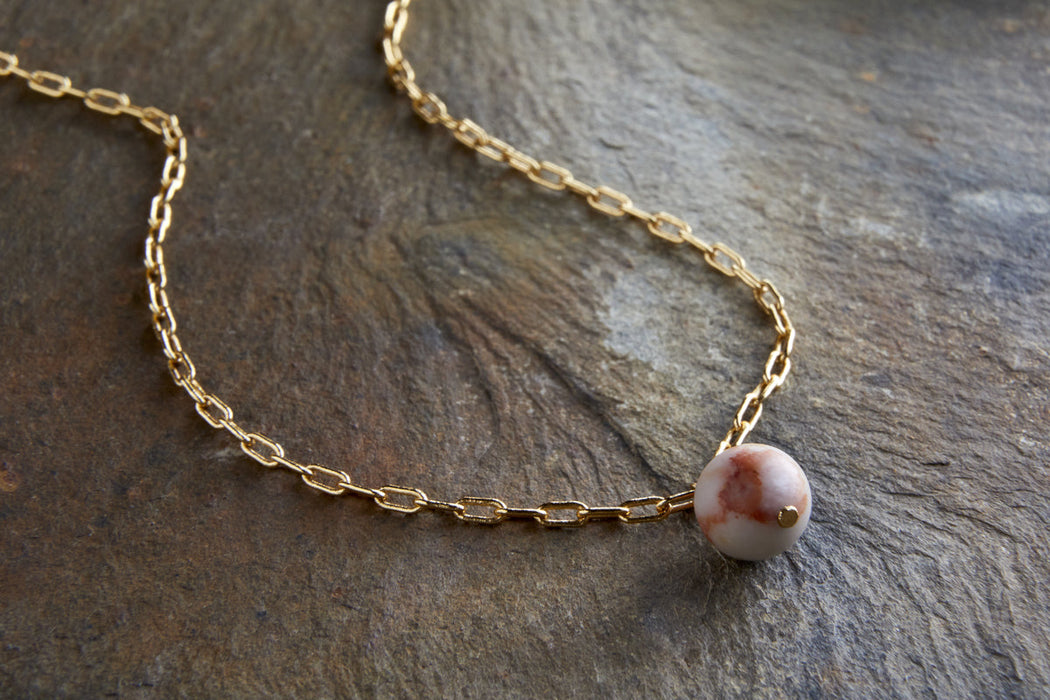 Cerita Rhodochrosite Necklace Rhodochrosite Gold