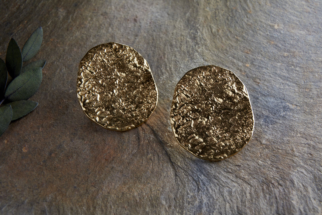 Oya Hammered Earrings Gold
