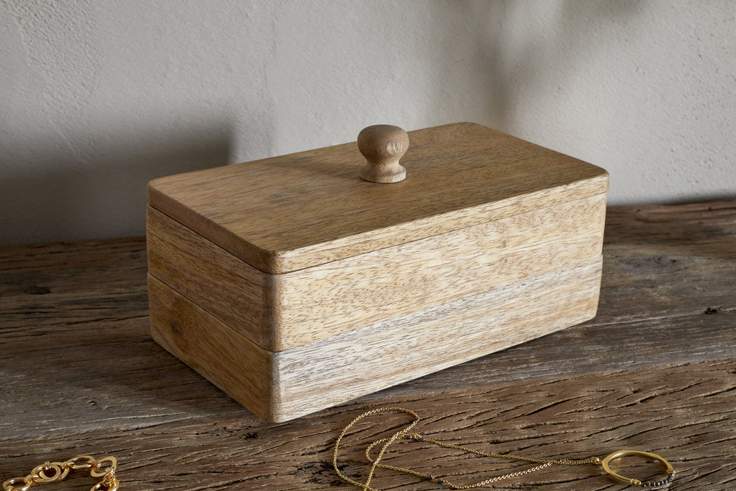 Chanya Mango Wood Jewellery Box Natural