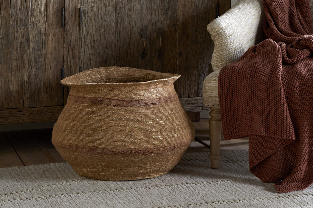 Rana Wide Basket Natural Rust
