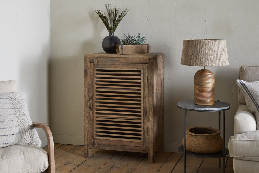 Ibo Reclaimed Wood Slatted Low Cabinet Natural