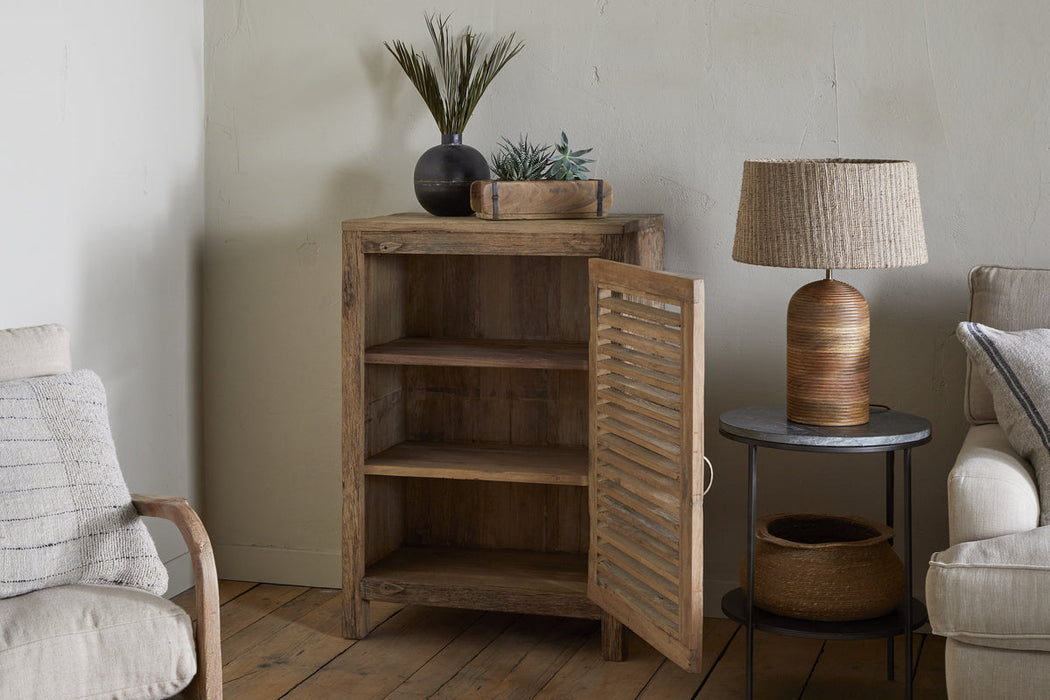 Ibo Reclaimed Wood Slatted Low Cabinet Natural