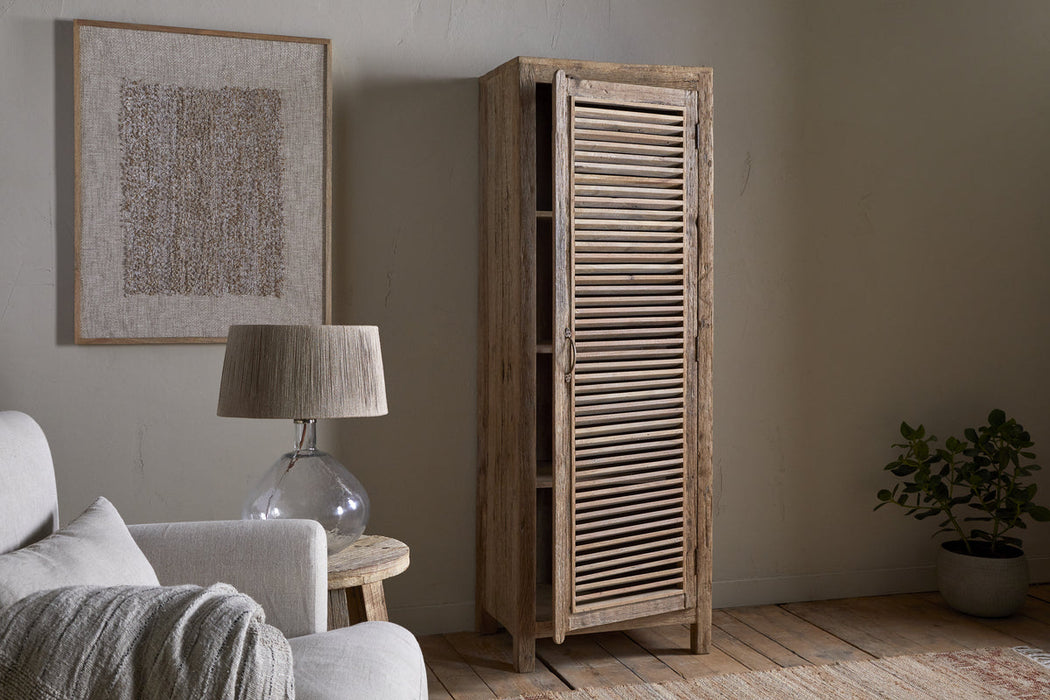 Ibo Reclaimed Wood Slatted Tall Cabinet Natural