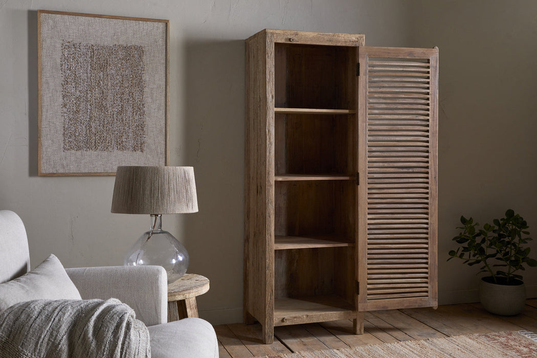 Ibo Reclaimed Wood Slatted Tall Cabinet Natural